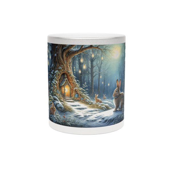 Metallic Mug (SilverGold) Winter Wonderland  Bunny