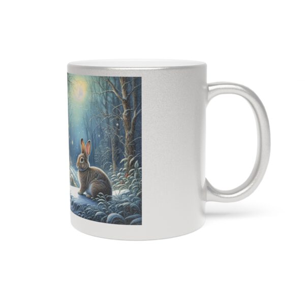 Metallic Mug (SilverGold) Winter Wonderland  Bunny - Image 3