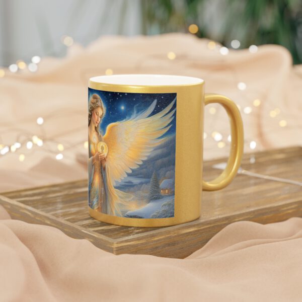 Metallic Mug (SilverGold) Angel Glow Christmas Mug - Image 4