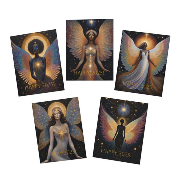 Multi-Design Greeting Cards (5-Pack) New Years Angels