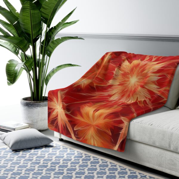 Sherpa Fleece Blanket, Christmas Rose - Image 3