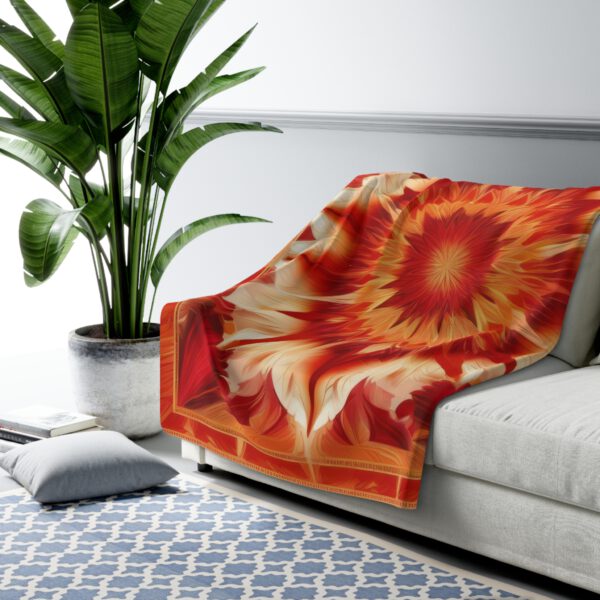 Sherpa Fleece Blanket, Christmas Rose - Image 3