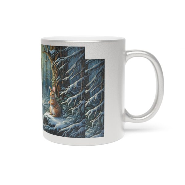 Metallic Mug (SilverGold) Winter Wonderland Bunny - Image 3