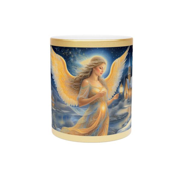 Metallic Mug (SilverGold) Anglel Glow Christmas Mug