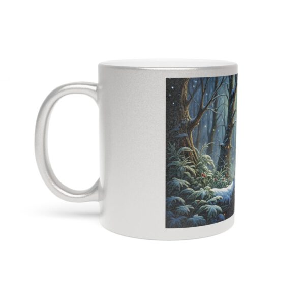 Metallic Mug (SilverGold) Winter Wonderland Robin