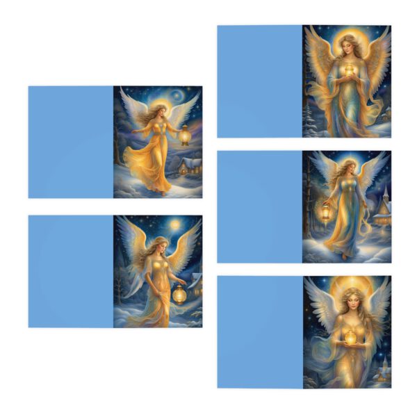 Multi-Design Greeting Cards (5-Pack) Angel Glow Christmas Cards - Image 3