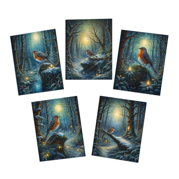 Multi-Design Greeting Cards (5-Pack) Christmas Wonderland Robin