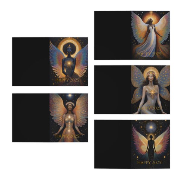 Multi-Design Greeting Cards (5-Pack) New Years Angels