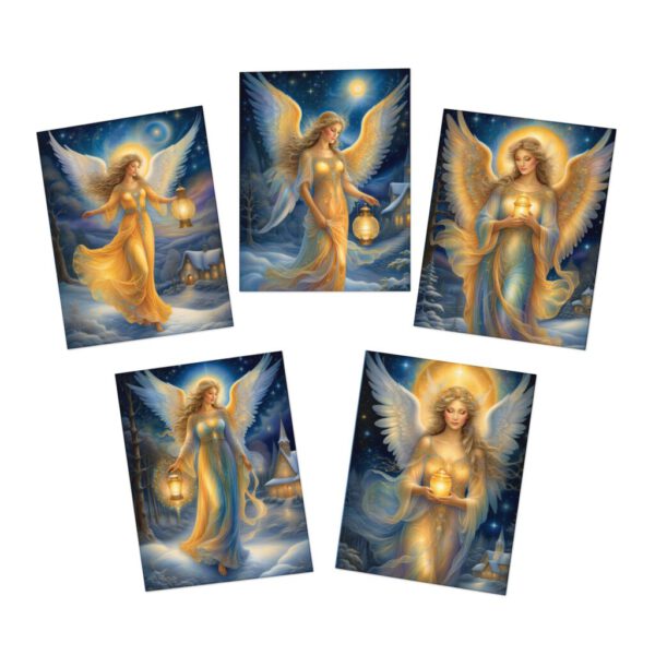 Multi-Design Greeting Cards (5-Pack) Angel Glow Christmas Cards