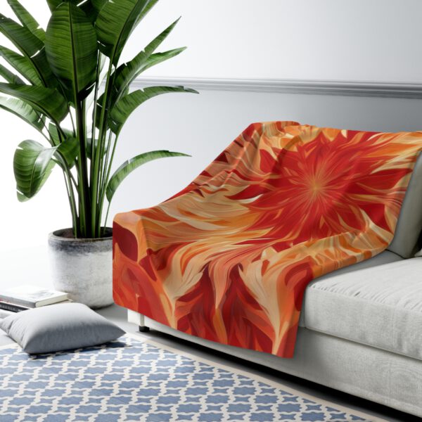 Sherpa Fleece Blanket, Christmas Rose - Image 3