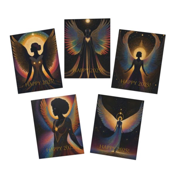 Multi-Design Greeting Cards (5-Pack), Black Angels