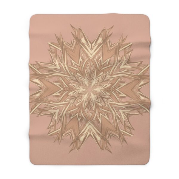 Cozy Blush and Sand Mandala Sherpa Fleece Blanket - Perfect for Home Decor and Gifting