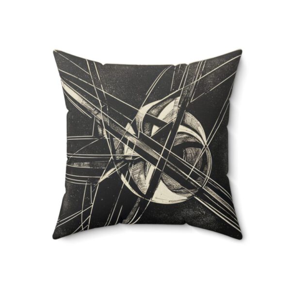 Modern Abstract Black and White Faux Suede Square Pillow - Cozy Home Decor Accent