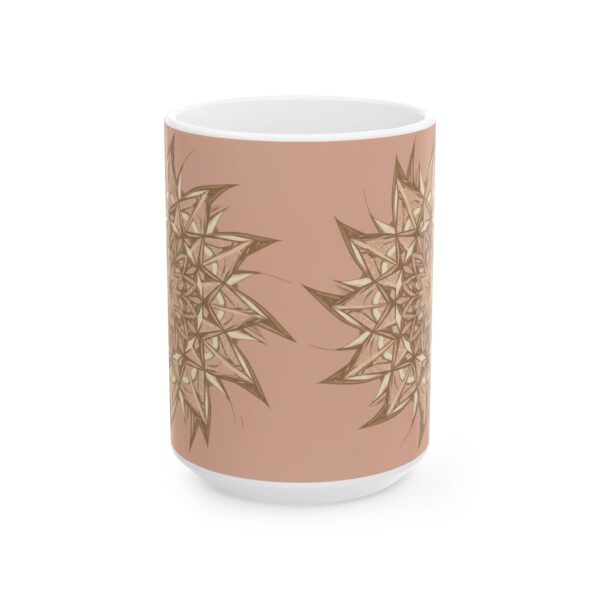 Boho-Inspired Blush Mandala Ceramic Mug with Mandala Design - Perfect for Coffee Lovers
