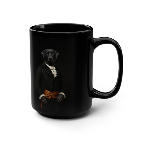 Lord of the Manner Elegant Dog Portrait Black Mug - 15oz