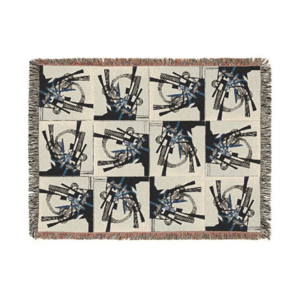 Cozy Woven Blanket with Unique Modern Black and White Pattern for Home Décor