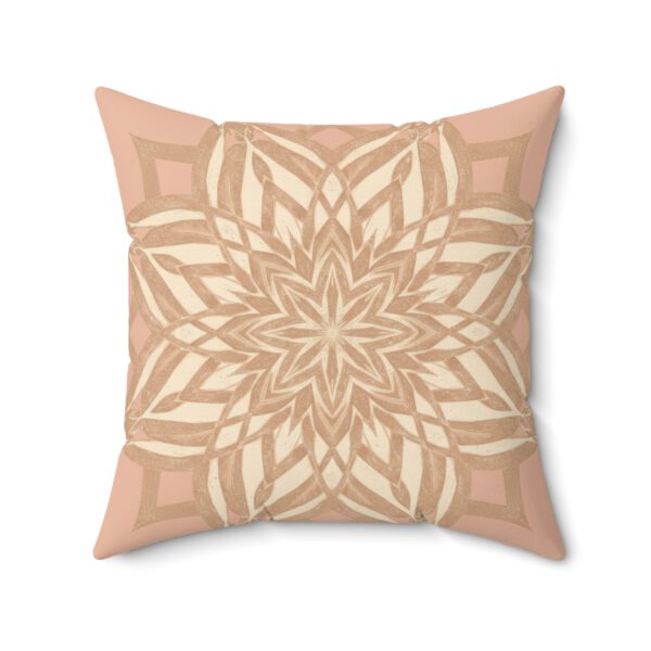 Bohemian Blush Mandala Faux Suede Square Pillow - Elegant Home Decor Accent