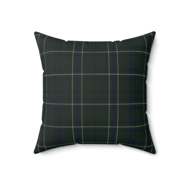 Dark Green Scottish Tartan Plaid Faux Suede Decorative Pillow