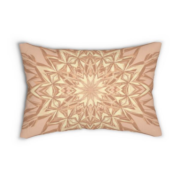 Bohemian Blush Mandala Pattern Spun Polyester Lumbar Pillow - Cozy Home Decor