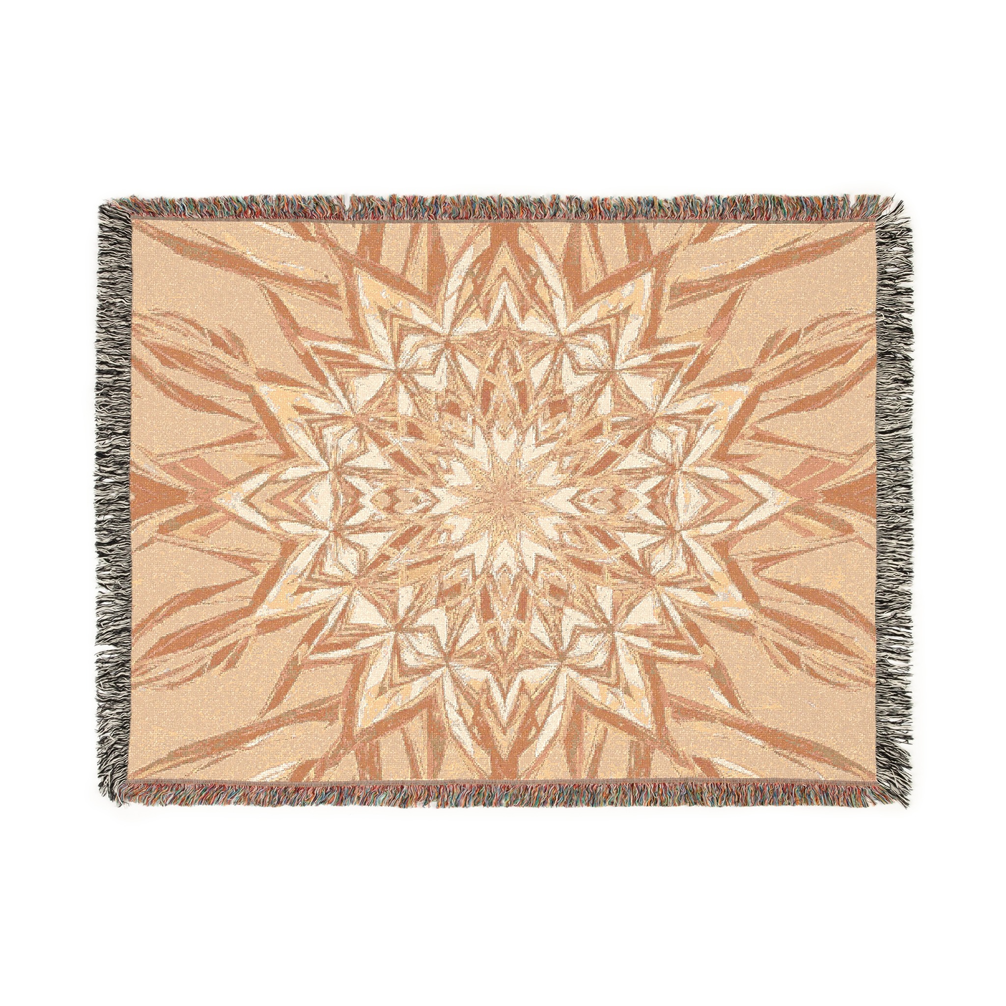 woven blanket bohemian blush mandala  sensus studio