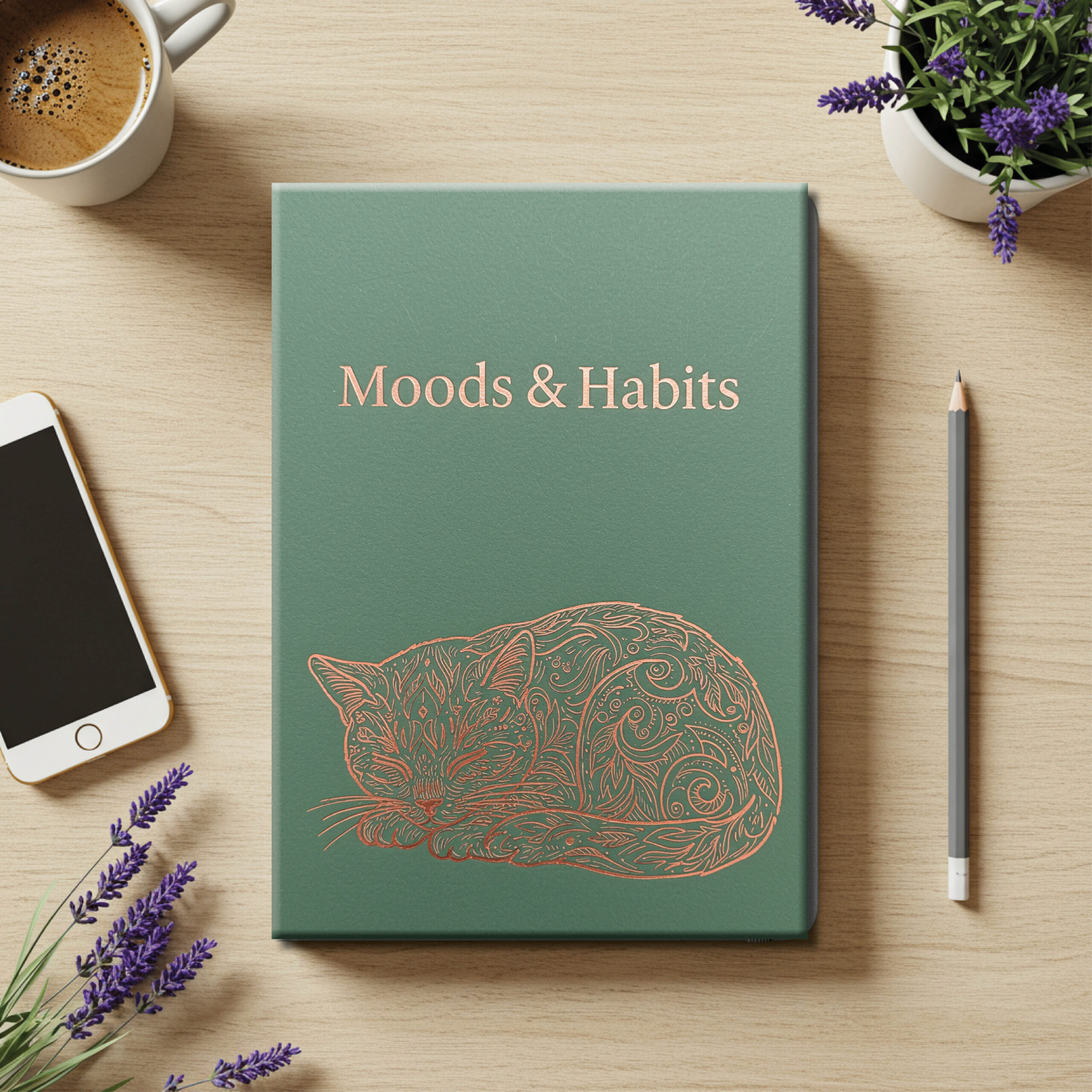 morning journal for cat lovers, journals by Sensus Studio