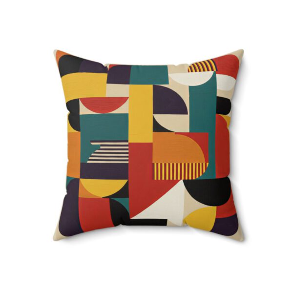 Vibrant Multi-Colored Geometric Faux Suede Pillow – Modern Boho Decorative Cushion