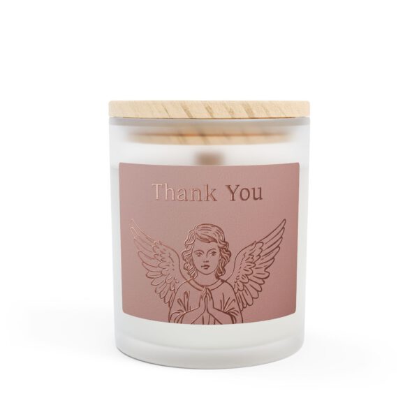 Thank You Angel Blush Frosted Glass Candle - 11oz Decorative Candle for Home and Gifts