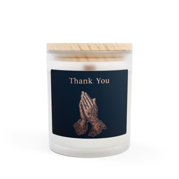 Thank You Dark blue Frosted Glass Candle - 11oz Aromatherapy Gift for Gratitude and Prayers
