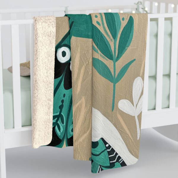 Feathered Friends Sherpa Fleece Blanket - Colorful Bird Design, Soft Polyester, Large - Perfect for Home Decor or Gift