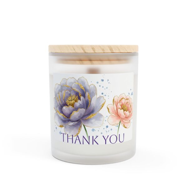 Thank You Floral Frosted Glass Candle - 11oz Scented Candle for Appreciation Gifts