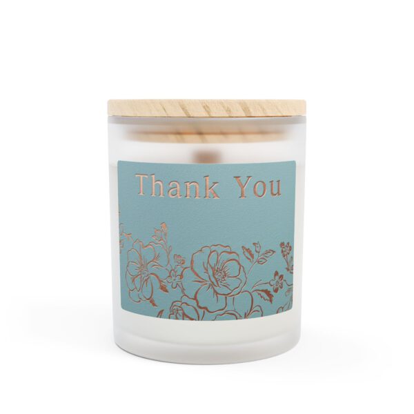 Thank You Blue Floral Frosted Glass Candle - 11oz