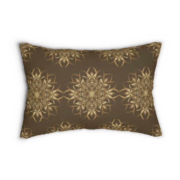 Exquisite Gold Floral Lumbar Pillow - Elegant Home Decor