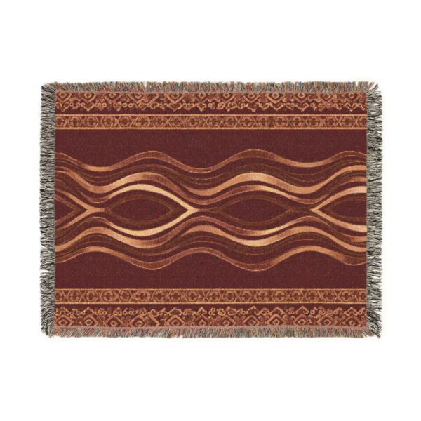 Cozy Creamy Chocolate Wave Pattern Woven Blanket – Perfect for Home Decor & Gifts