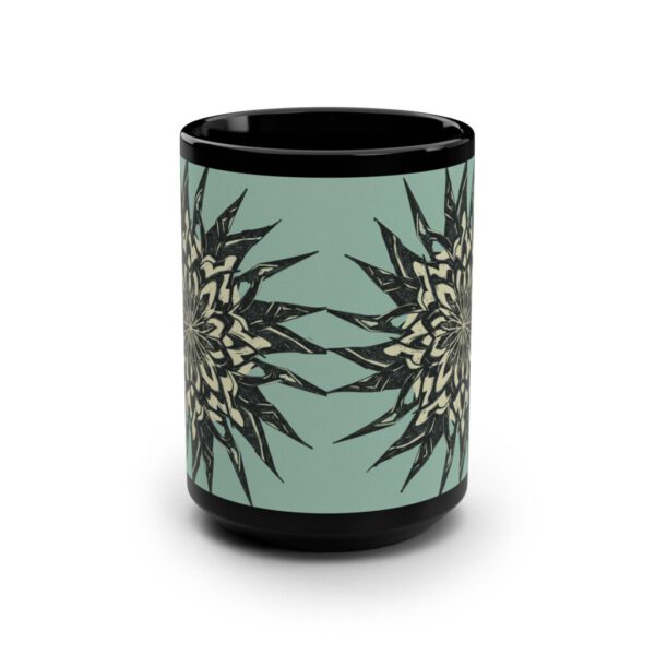 Gift for Him, Bohemian Floral 15oz Black Mug - Make my Day! Perfect for Coffee Lovers