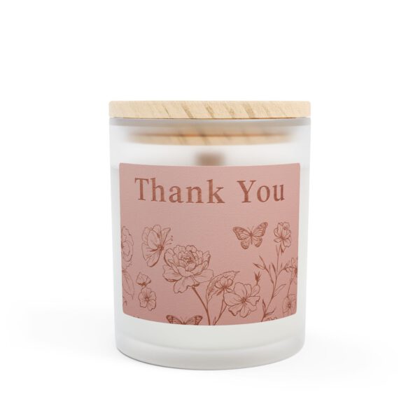 Thank You Blush Floral Frosted Glass Candle - 11oz Elegant Soy Wax Gift