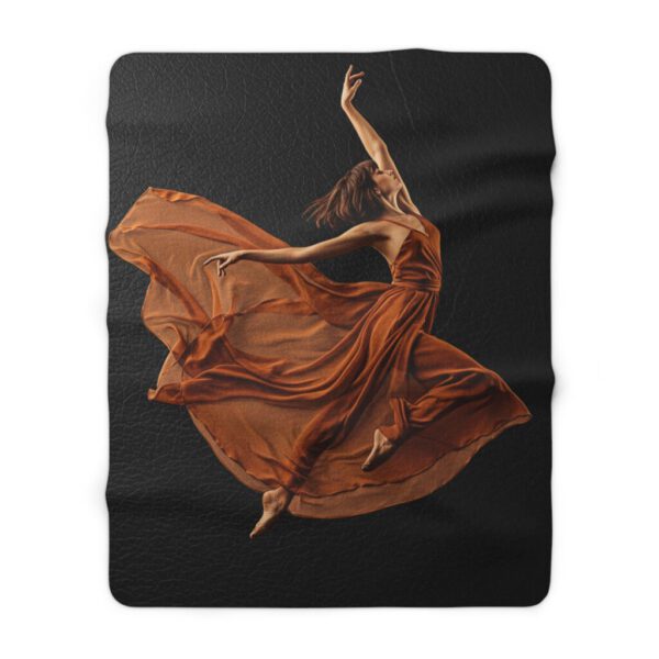 5761268715316687170_2048.jpeg Elegant Red Dressed Ballerina Dancer Sherpa Fleece Blanket - Cozy Dance Decor for Home