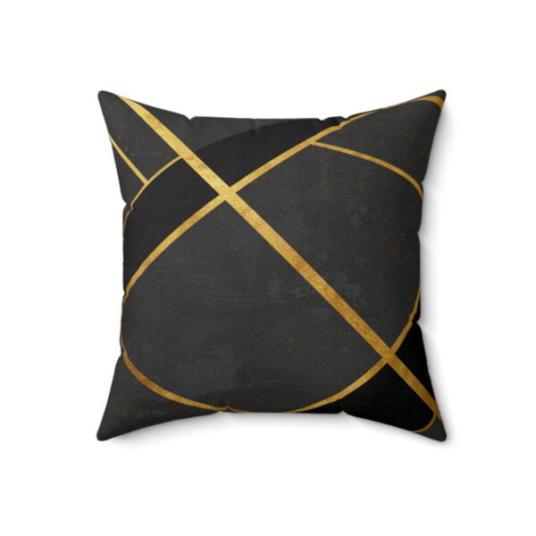 Black & Gold Luxe Faux Suede Pillow – Modern Geometric Glam for Chic Spaces