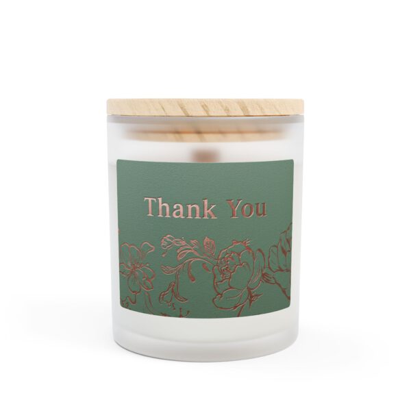 Thank You Sage Green Frosted Glass Candle - 11oz Scented Candle for Gifts and Home Decor