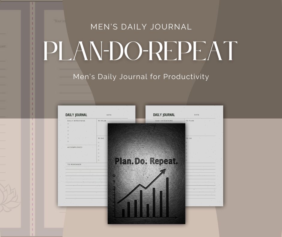 plan-do-repeat-Men's daily journal for productivity sensus studio