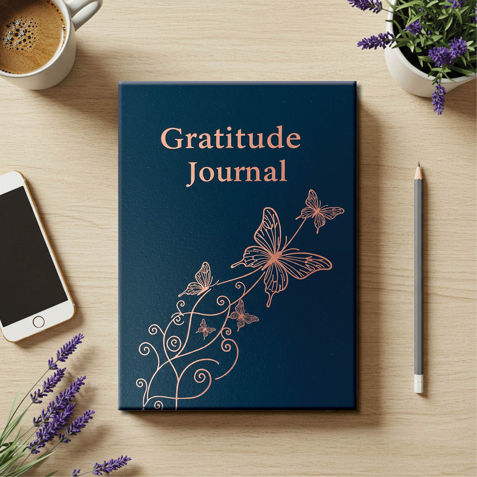 dark blue gratitude journal for women, Sensus Studio,