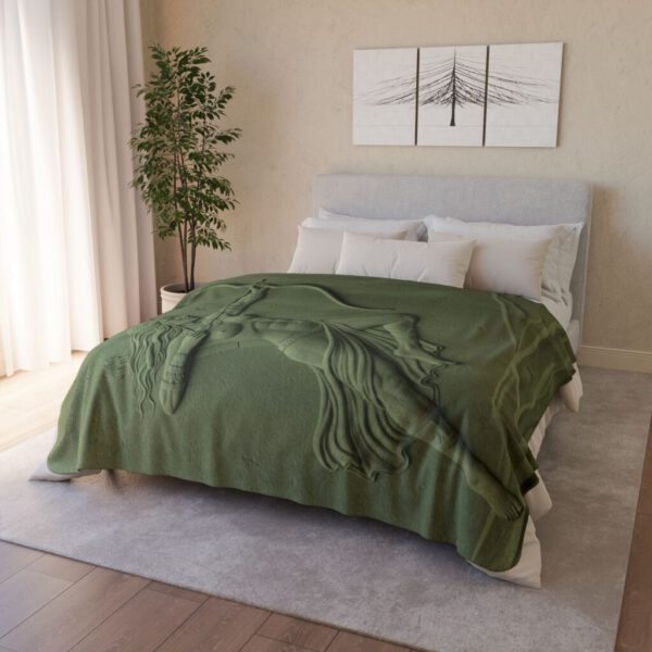 Fleece Sherpa Blanket Female Archetype the Huntress Gift for Her Ideal for Outdoor Adventures