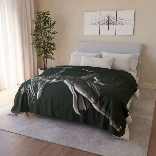 Archer Fleece Sherpa Blanket The Huntress Female Archetype Archer gift for Game Nights Warriors perfect for Outdoor Adventures