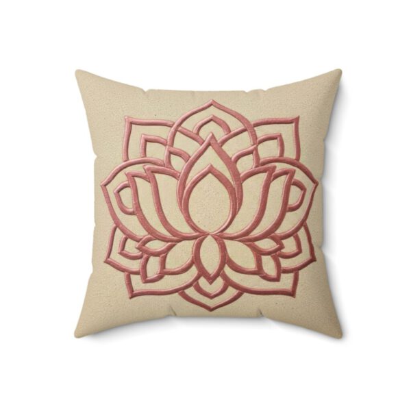 Lotus Blossom Faux Suede Pillow - Home Sanctuary Meditation Cushion Gift for Yoga Lovers Female Archetypes gift