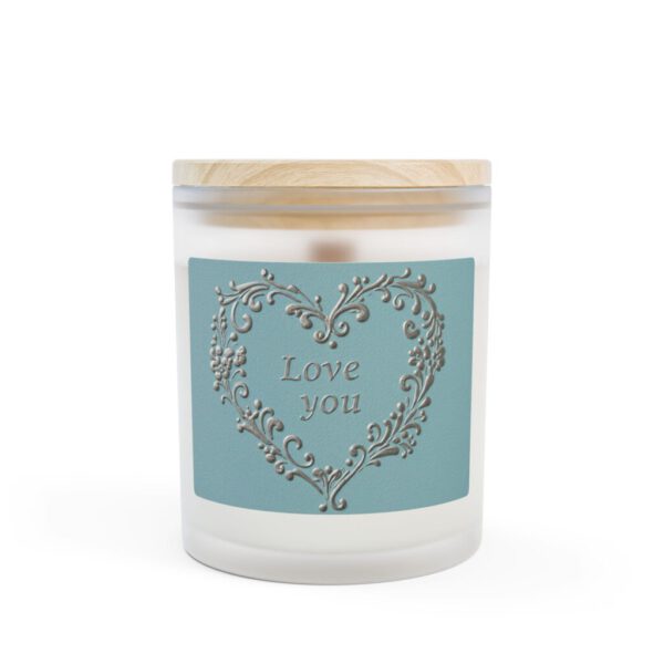 Romantic Love Candle, Frosted Glass Candle, Gift for Her, Wedding Favor, Home Decor, Relaxation Gift, Heart Design