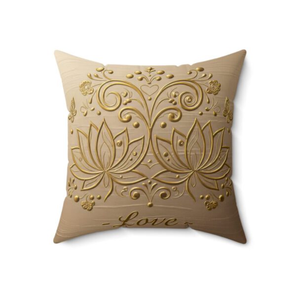 Lotus Love Faux Suede Pillow, Decorative Throw Pillow, Home Decor, Cozy Living, Gift for Her, Modern Couch Cushion