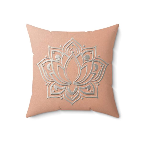 Lotus Flower Faux Suede Pillow Home Sanctuary Meditation Cushion, Meditation Gift for Female Archetype