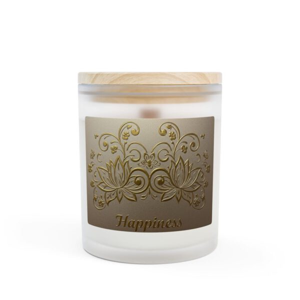 Elegant Happiness Frosted Glass Scented Candle, 11oz, Home Décor, Relaxation Gift, Wedding Centerpiece, Self-Care Essential, Birthday Gift