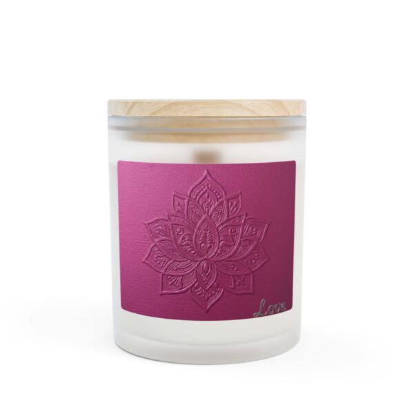 Scented Frosted Glass Candle with Lotus Design, Aromatherapy Gift, Home Decor, Relaxation, Meditation, Self-Care