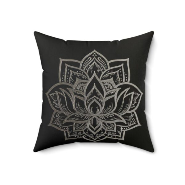 Elegant Lotus Design Faux Suede Square Pillow Home Sanctuary Meditation Cushion Zen Home Accessory Gift for Her gift for him Relaxation Decor