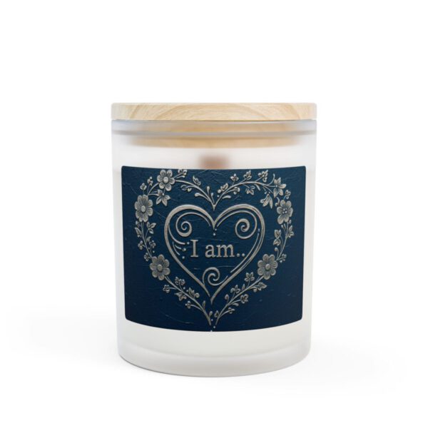Romantic Frosted Glass Candle, 11oz - Heart Design Gift, Home Decor, Relaxation, Self-Care, Aromatherapy Candle